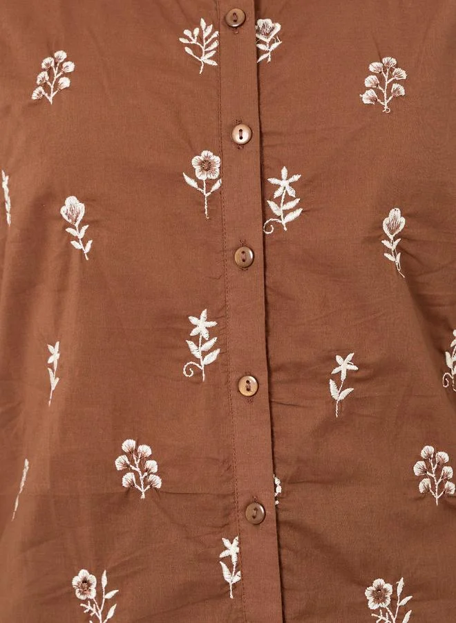 ستايلي بلوزة مطرز بأكمام بطول 3